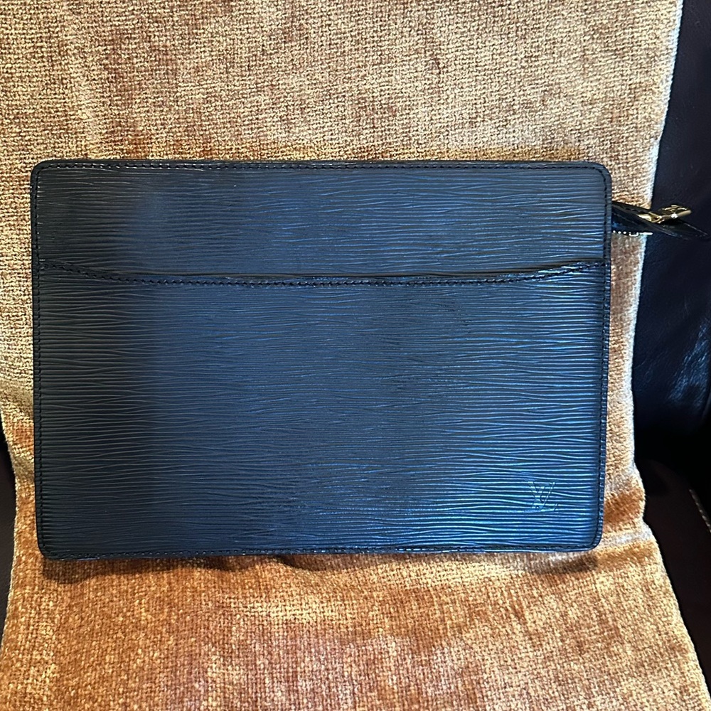 Louis Vuitton Black Epi Homme Pochette Clutch Bag